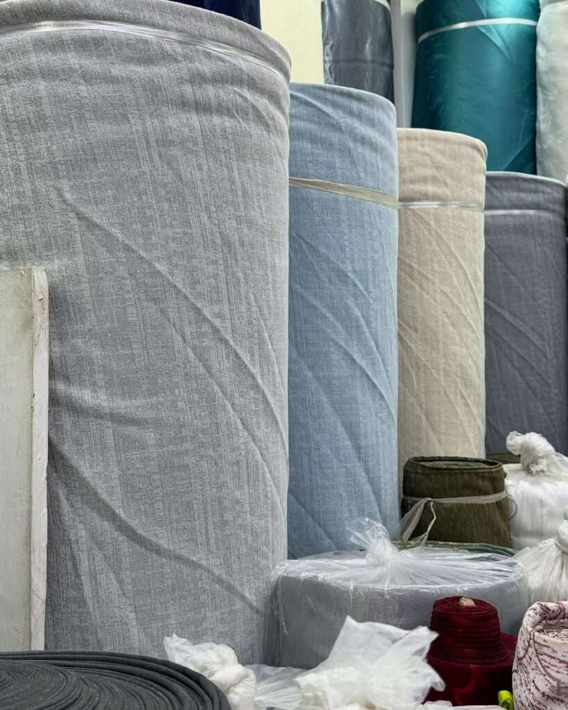 wholesale supplier of curtain fabric in Nairobi Kenya located at eastleigh with a shop called kalus top curtains and office blinds showcasing some of their stock