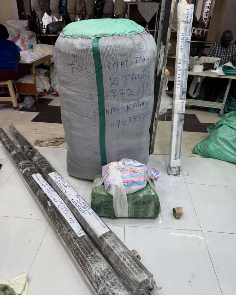 kalus top curtains and office blinds delivering client curtains from their shop located in eastleigh nairobi kenya to a client in Kisii Kenya