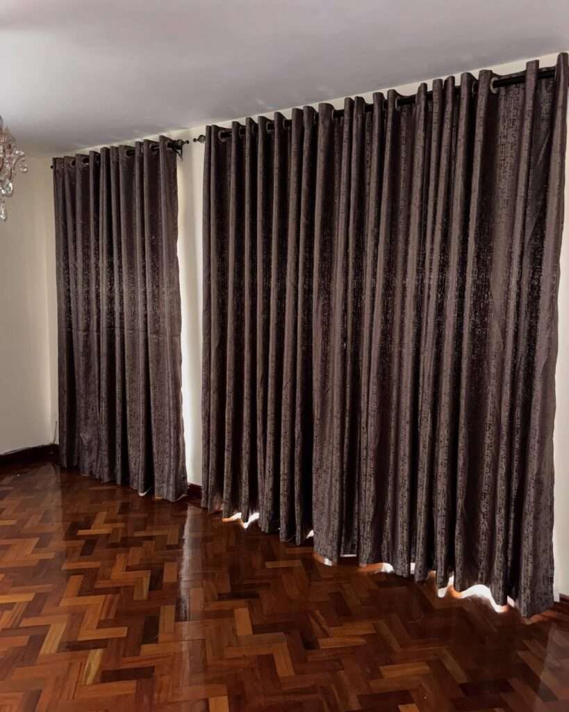 kalus top curtains and office blinds completed curtain installation at Njumbi Villas Kenya