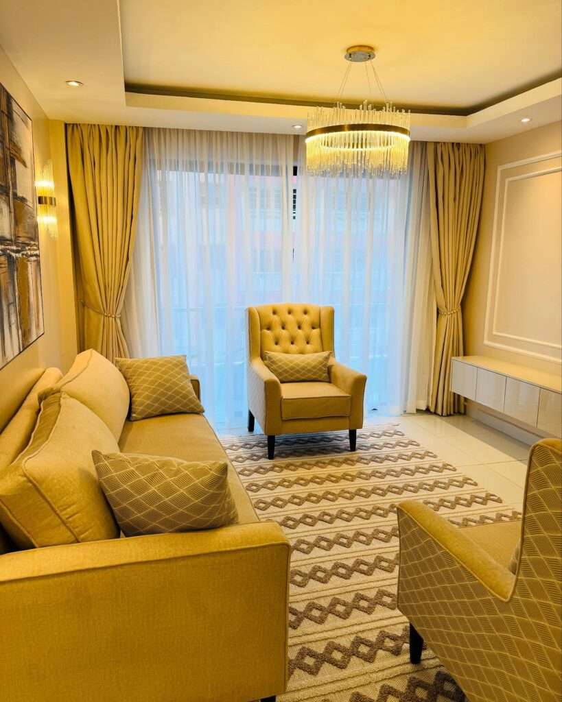 Skyway 2 by Alif Homes completed curtains and sheers project in kenya with custom made to measiure curtains from eastleigh