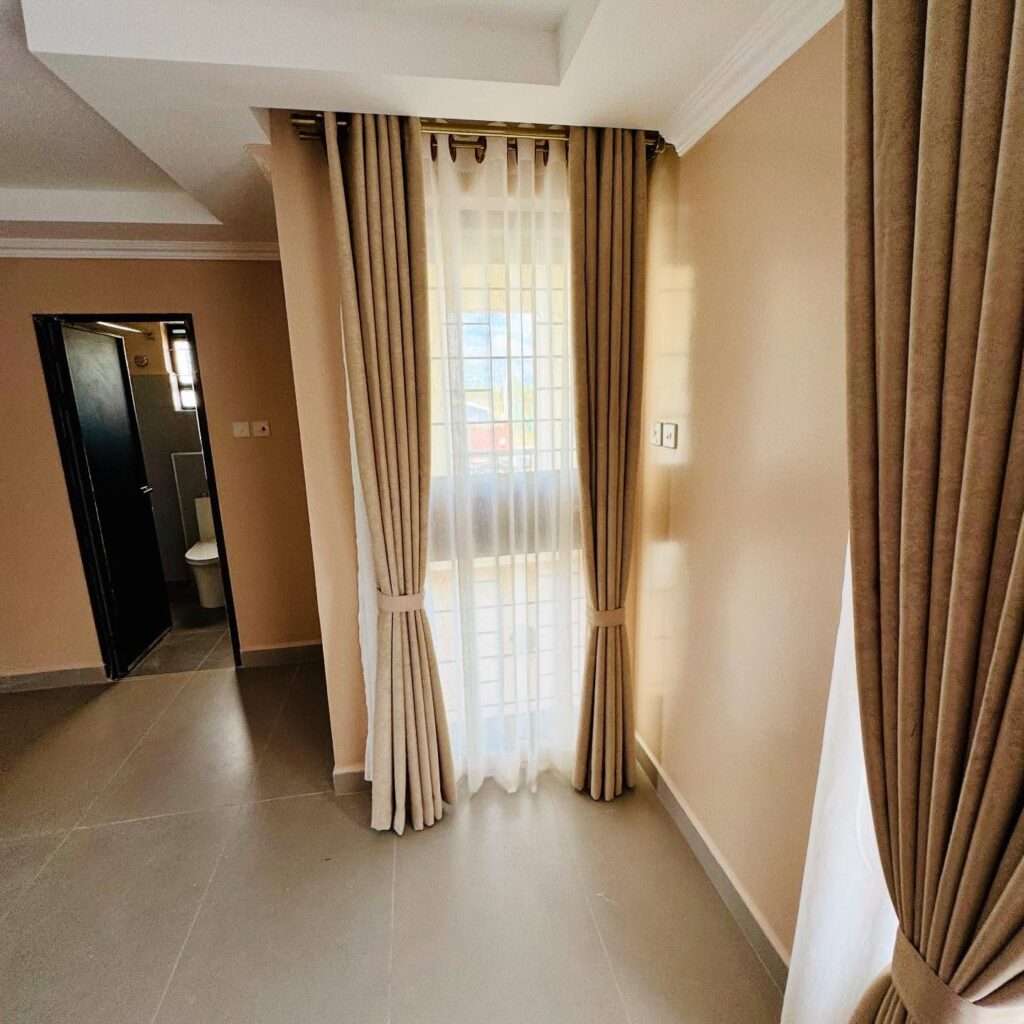 completed residential curtain and sheers installation in kitengela kenya