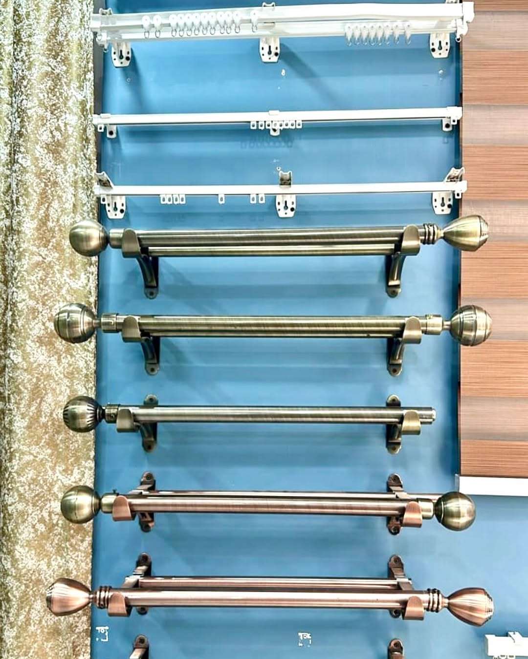 Elegant trak rails and runners, curtain rod and end flower accessories in Kenya by Kalus Top Curtains