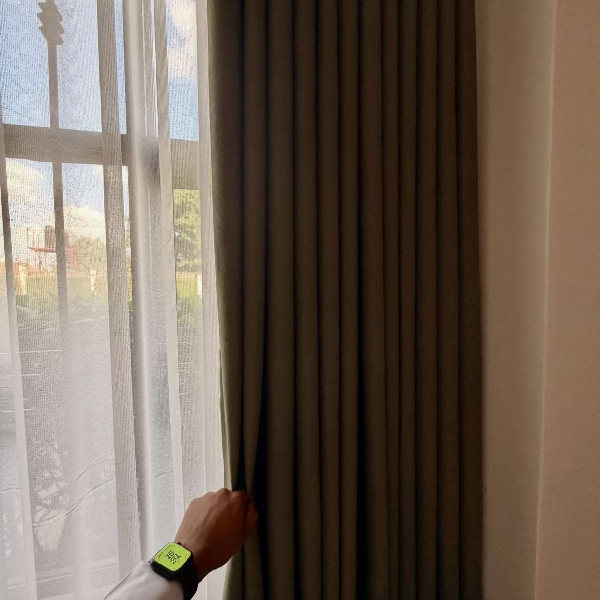 curtains for Airbnb Kenya in a modern furnished short-stay apartment