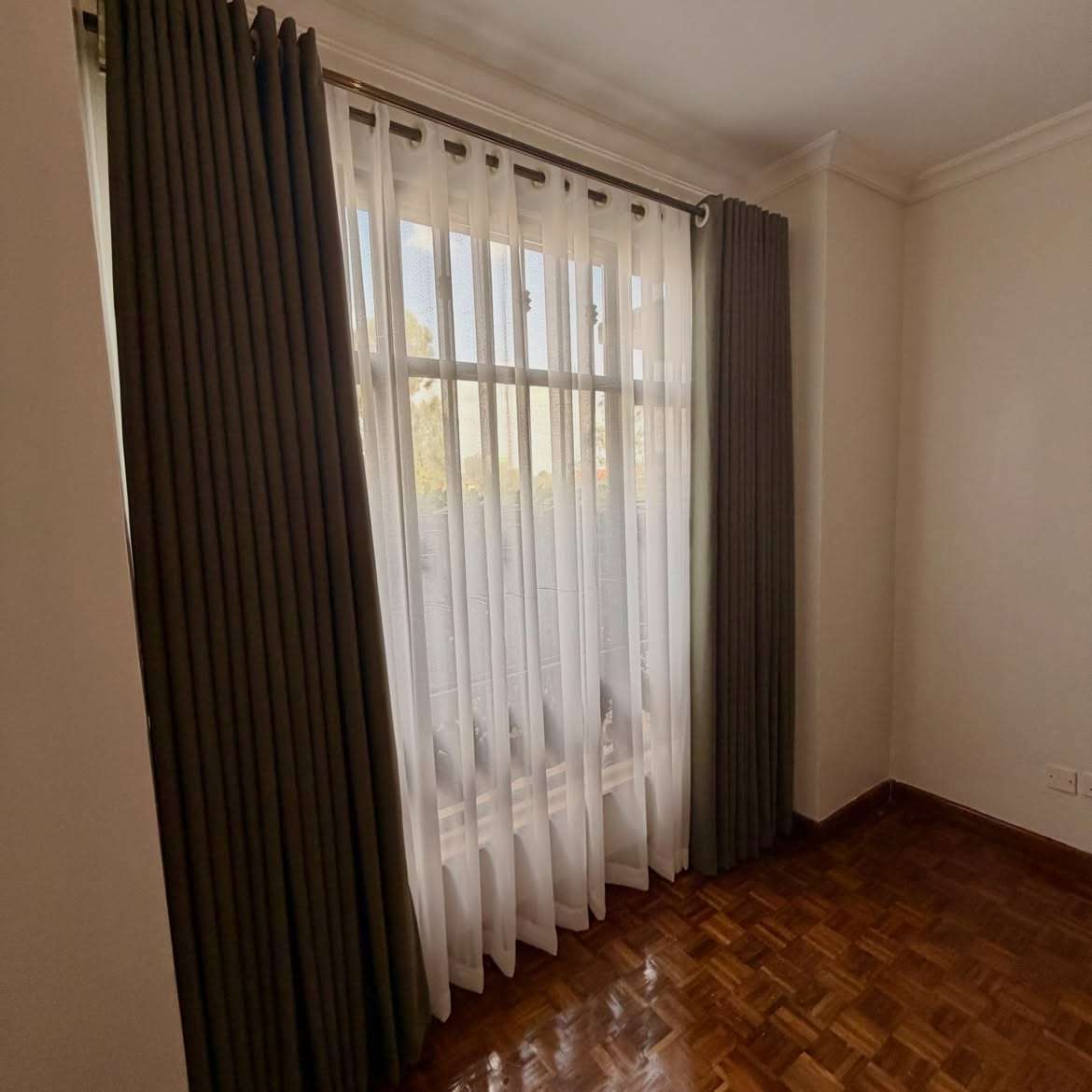 curtains for Airbnb Kenya in a modern furnished short-stay apartment