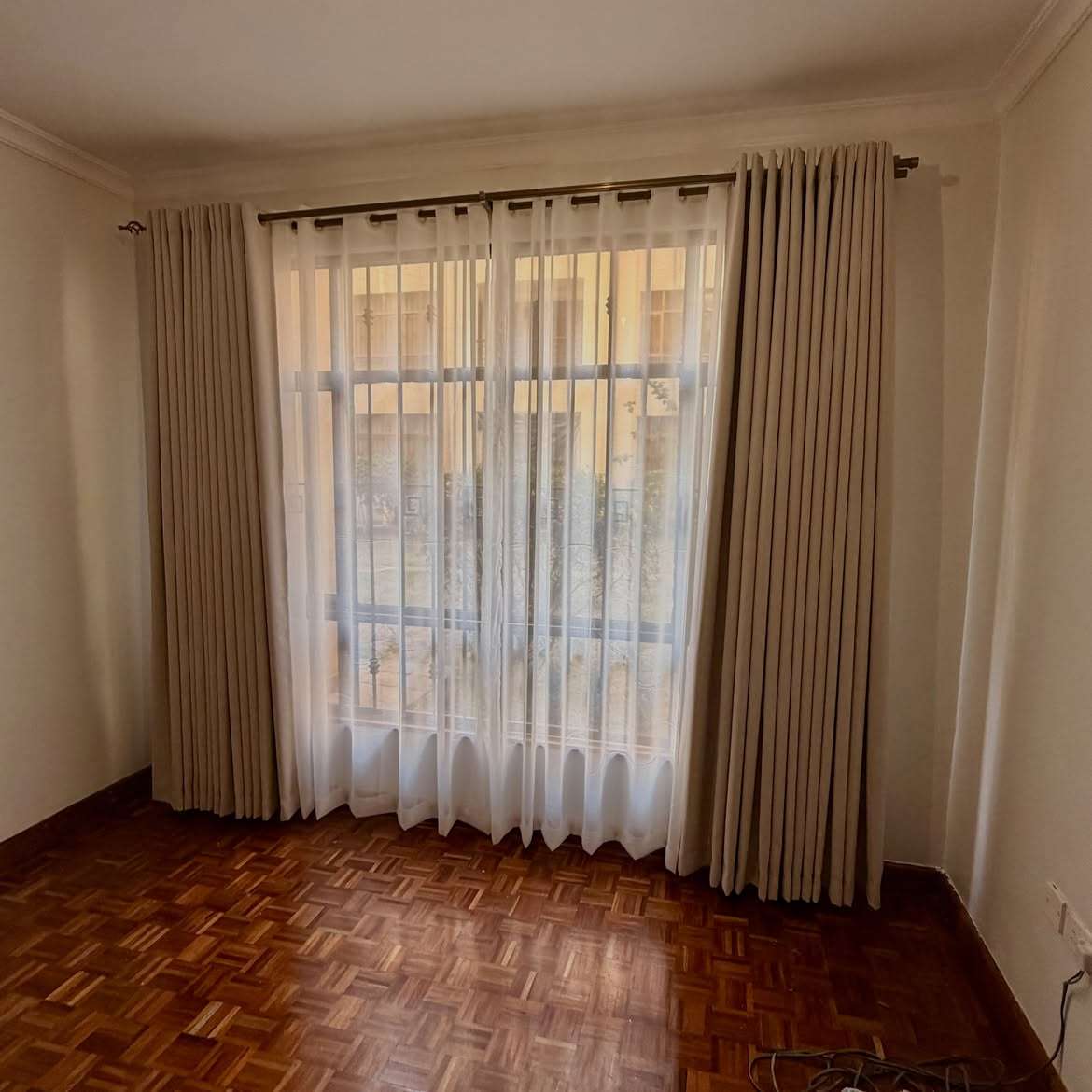 curtains for Airbnb Kenya in a modern furnished short-stay apartment